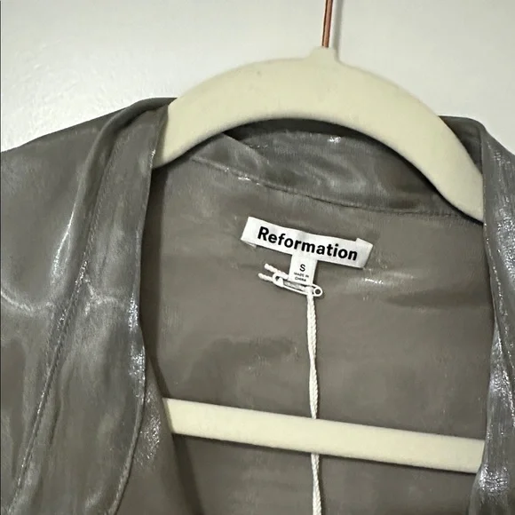 Reformation Metallic Sheer Blouse - Picture 5 of 5